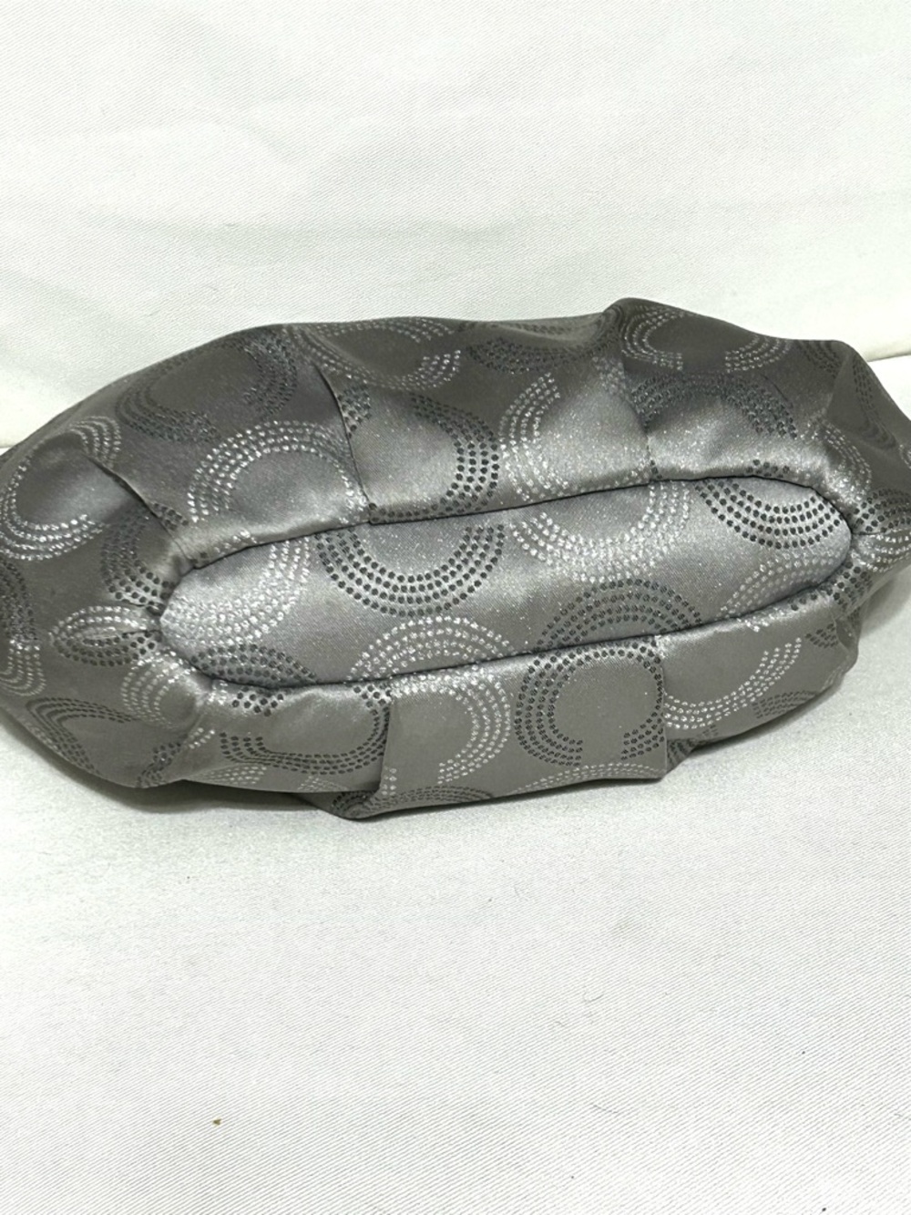 COACH “Maddison”  Dotted Op Art Convertible Hobo, Style F15929, Silver - Picture 4 of 16